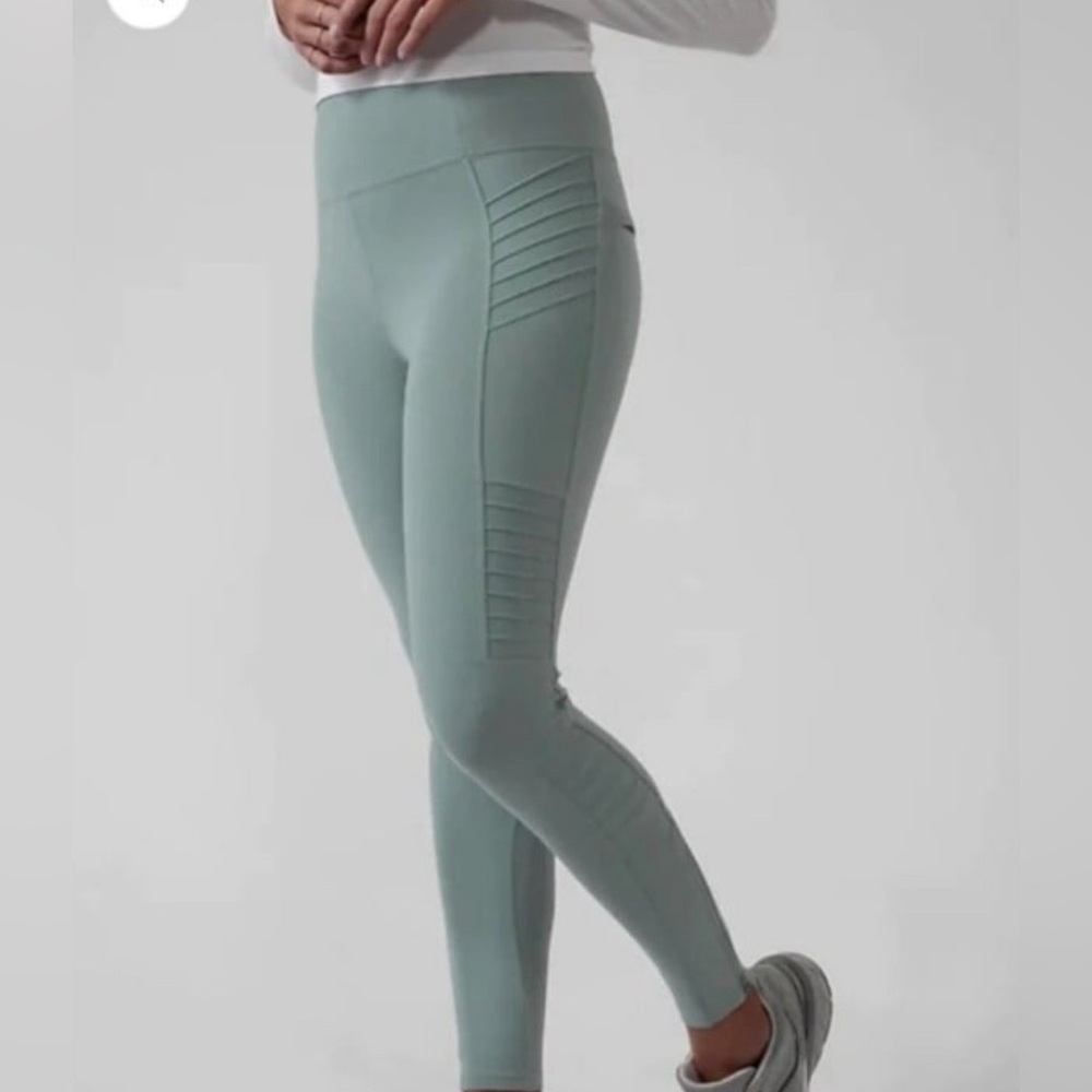 Athleta Delancey Moto Tight Legging Sage Green Size Small